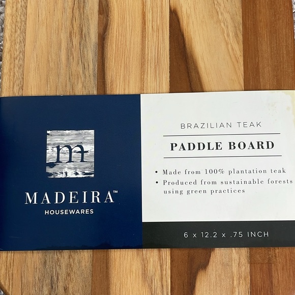 Brazilian Teak Paddle Board Cutting Board! NWT! - Picture 3 of 11